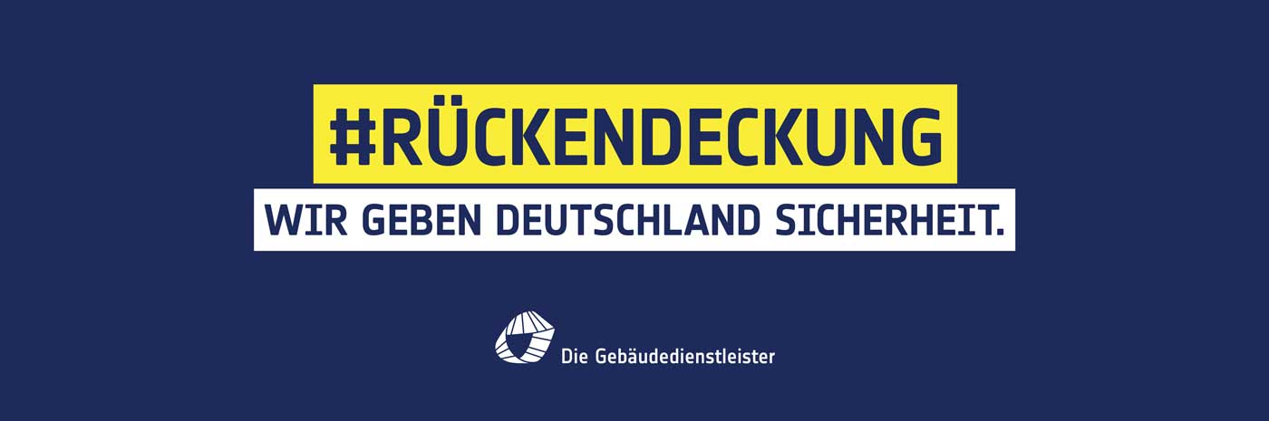 Banner-Rückendeckung-wir geben Deutschland Sicherheit - Die Gebäudedienstleister